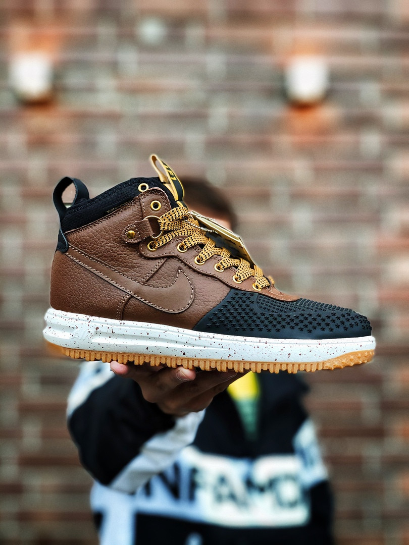 

Кроссовки мужские Nike Lunar Force Duckboot коричневые, Найк Лунар Форс Дакбут, прошиты, код Z-3114