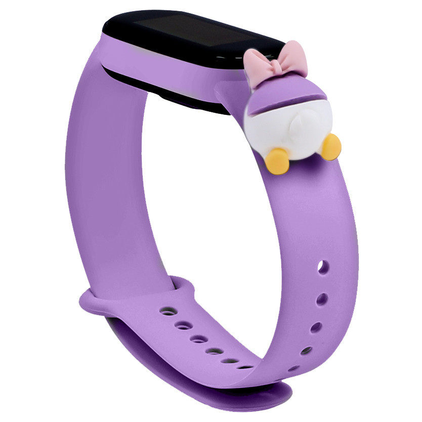 

Силиконовый ремешок Cartoon Face для Xiaomi Mi Band 5 Сиреневый / Поночка