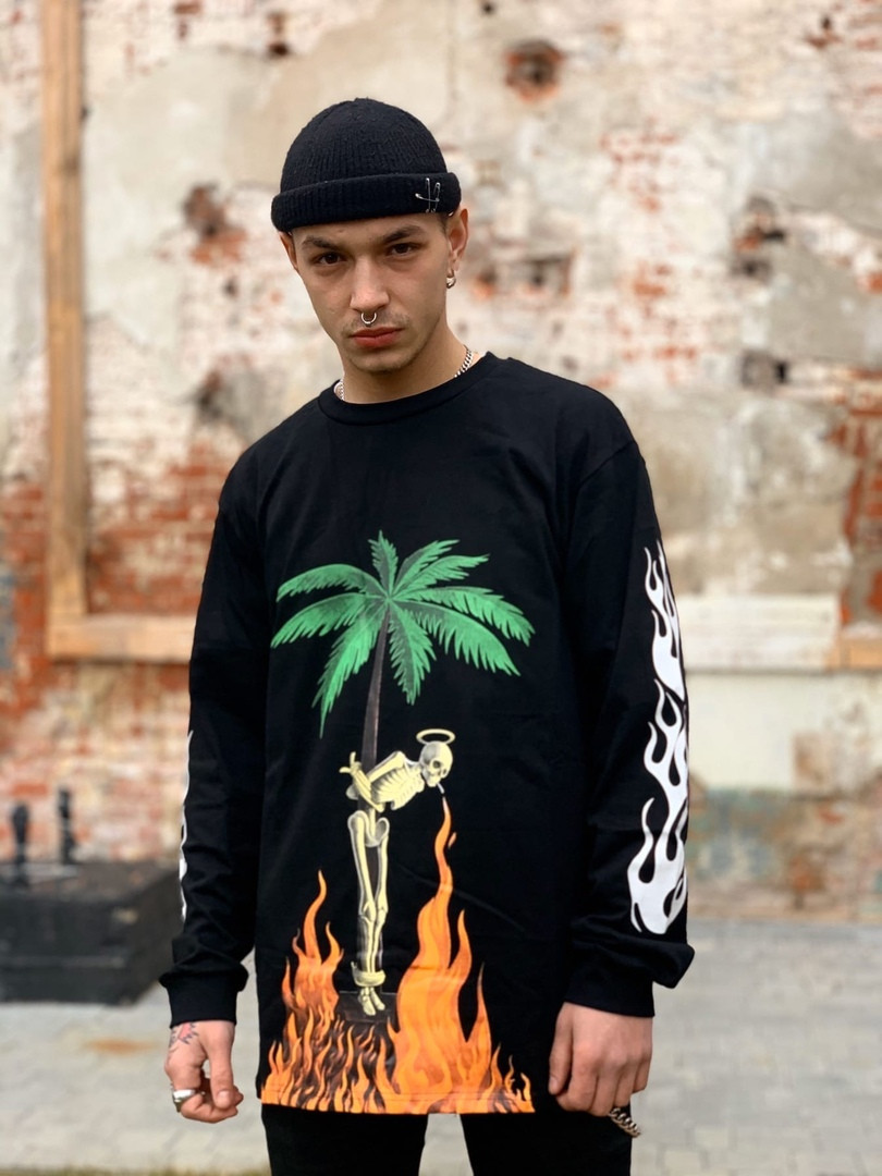 

Мужской лонгслив Palm Angels Skull Smoke / Палм Энжелс Скал Смоук M