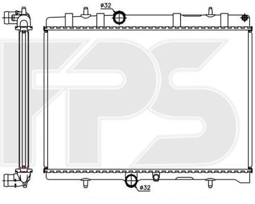 

Радиатор Citroen Berlingo (Ситроен Берлинго) 08-12/C4 05-10/C4 10-, Peugeot 307 01-07/308 08-11/30 производитель NISSENS