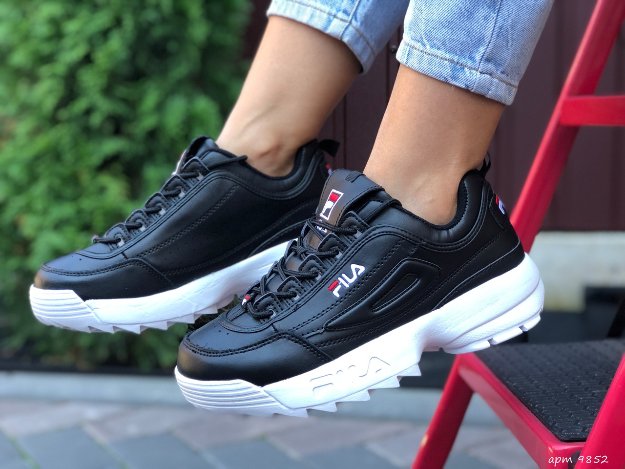 

Кроссовки женские Fila Disruptor 2 черные с белым, Фила Дизраптор, код SD-9852 40