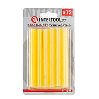 Комплект жовтих клейових стрижнів 11.2 мм*100мм, 12шт. INTERTOOL RT-1049