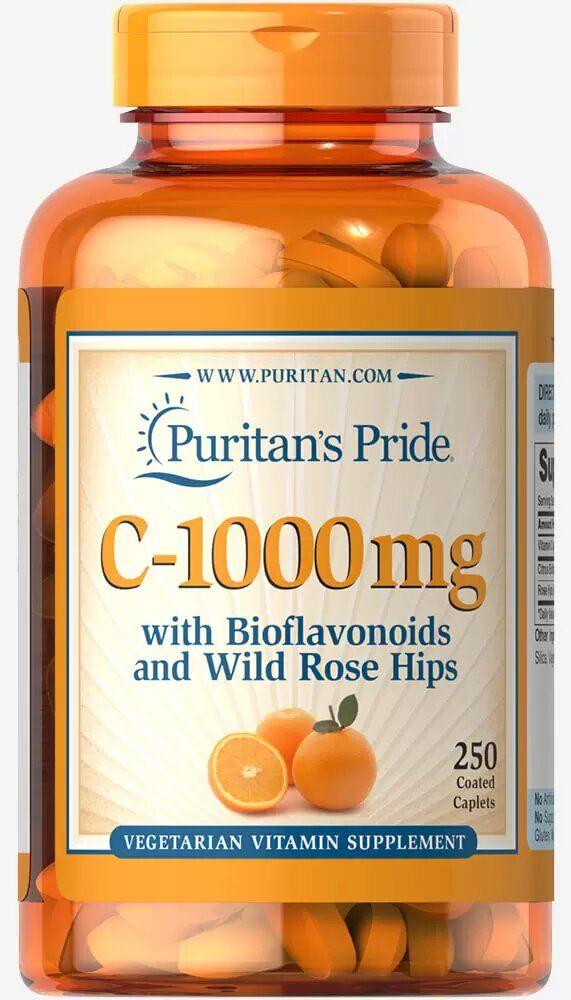 

Витамин C с биофлавоноидами и шиповником (Vitamin C with bioflavonoids & rose hips) 1000 мг 250 капсул