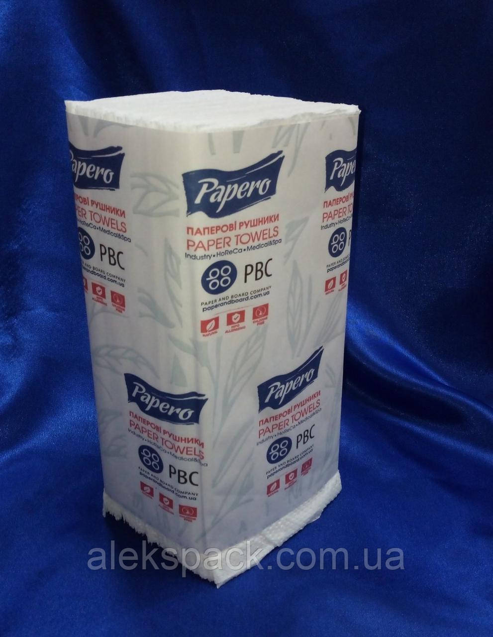 Полотенце бумажное листовое V (белое) parero 150л/2сл/24,5*23