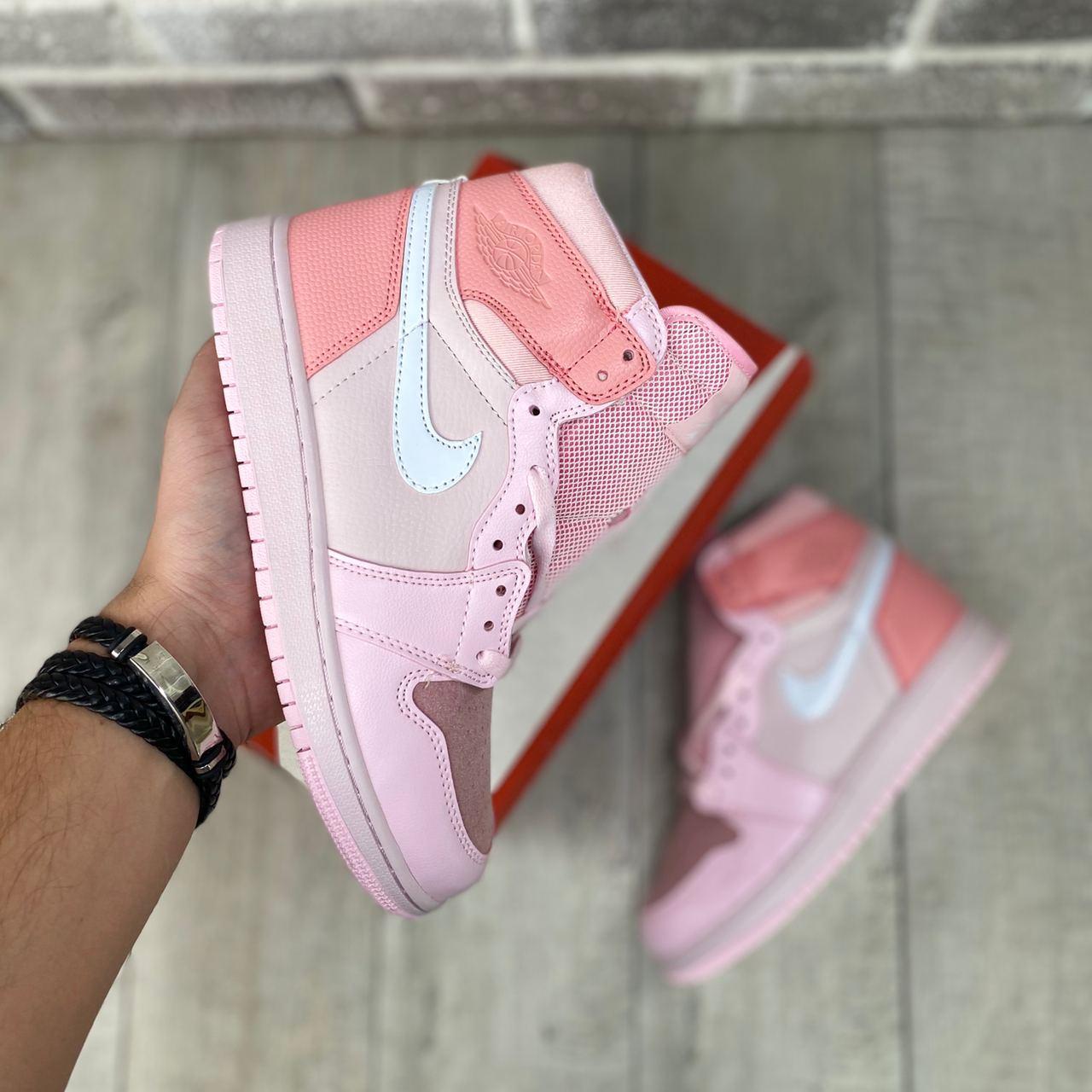 

Nike Air Jordan 1 High Pink | кроссовки женские; полностью розовые 38, Розовый