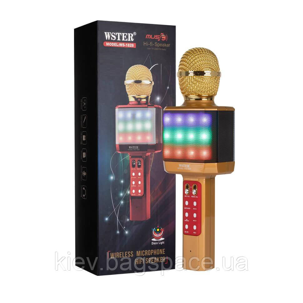 

Микрофон караоке с цветомузыкой Wster WS-1828 Gold, КОД: 1850085