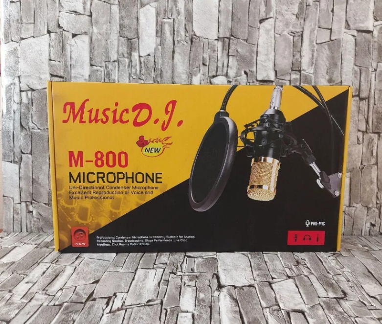 Студийный Конденсаторный Микрофон DM-800 со Стойкой и Ветрозащитой  Black/Gold Ak — Купить Недорого на Bigl.ua (1742712573)