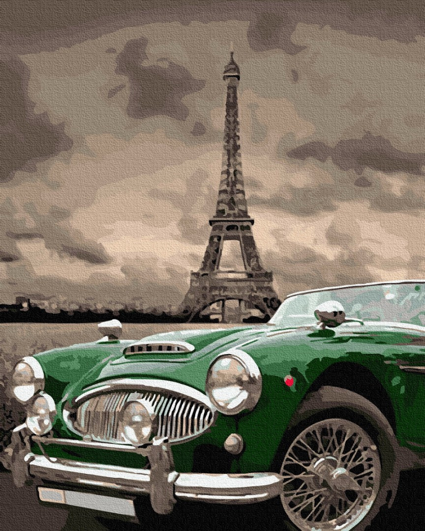 

Картины красками по номерам на холсте рисование картин по номерам Зеленый ретро на улицах Парижа 40х50 см