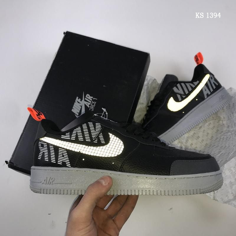 

Мужские кроссовки в стиле Nike Air Force 1 Low '07 LV8 Utility, натуральна кожа, черные с белым 44(28 см)