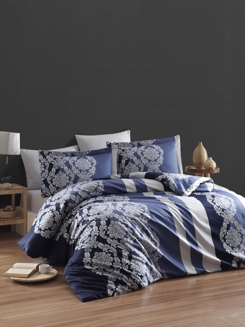 

Комплект постельного белья семейный Cotton Satin First Choice (Kavin Lacivert)