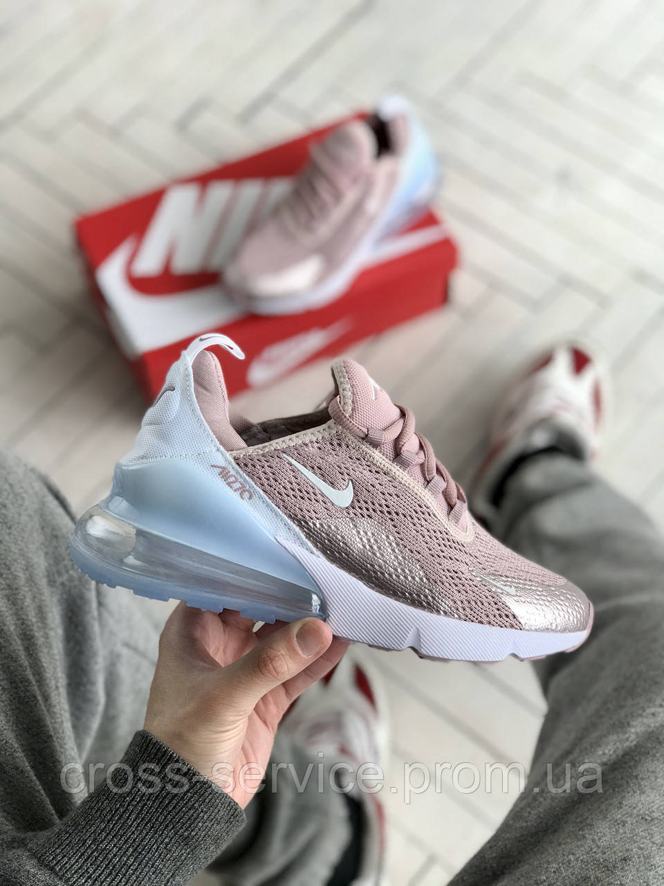 

Кроссовки женские Nike Air Max 270 найк аир макс мах розовые найки баллон красовки кроссы с баллоном 36, Розовый