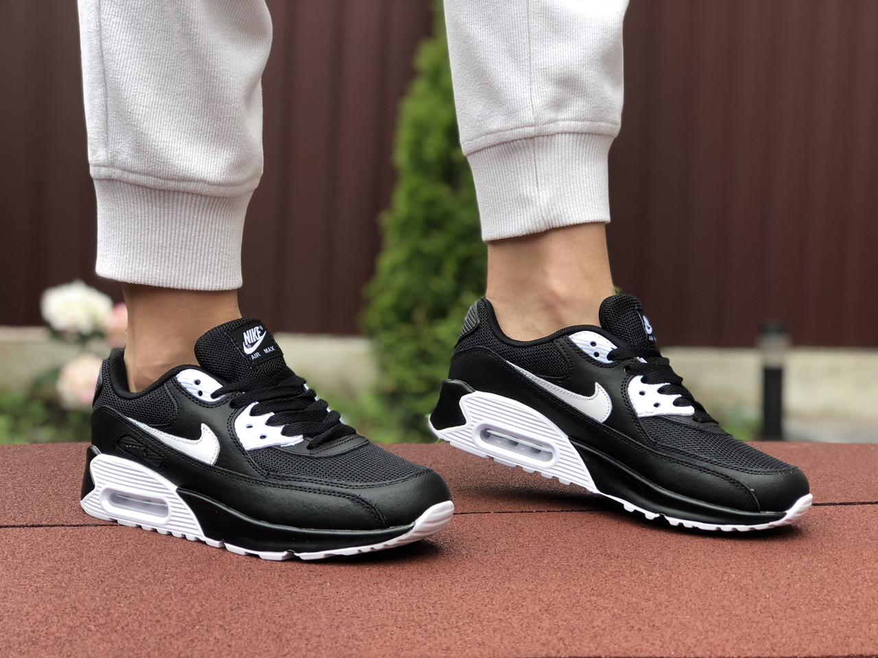 

Кроссовки женские Nike Air Max 90 черно-белые, Найк Аир Макс 90, кожа, сетка, код SD-9490 да, 37