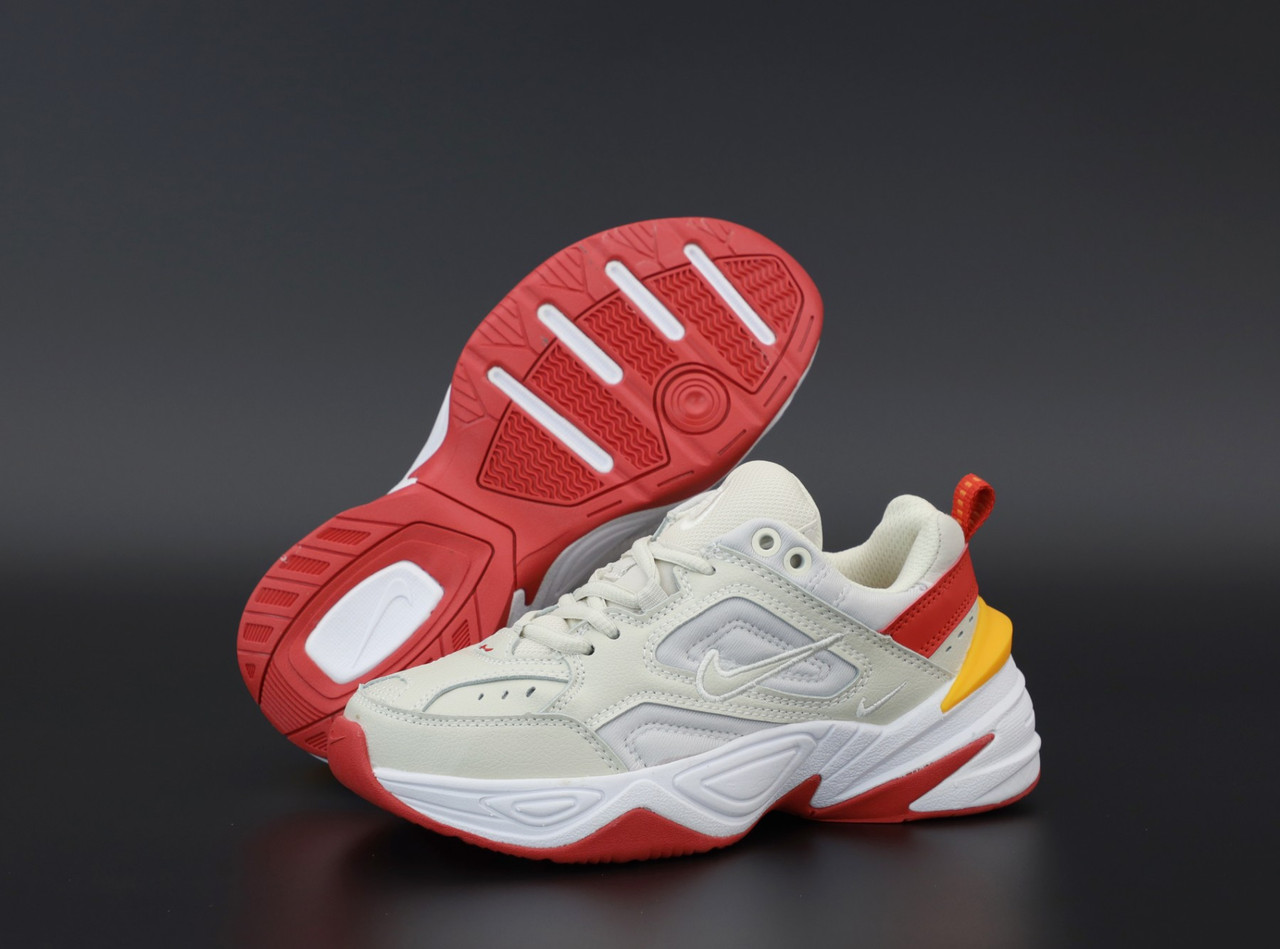 

Кроссовки женские Nike M2K Tekno бежевые, Найк М2К Техно, натуральная кожа, прошиты, код KD-12141 38