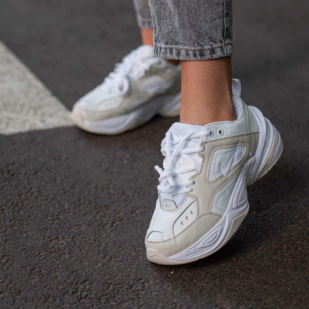 

Кроссовки женские Nike M2K Tekno белые с серым, Найк М2К Техно, кожа, текстиль, код IN-489