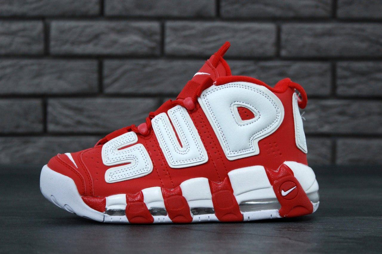 

Кроссовки мужские Nike Air More Supreme красные, Найк Супрем, нубук, кожа, код KD-11458 44