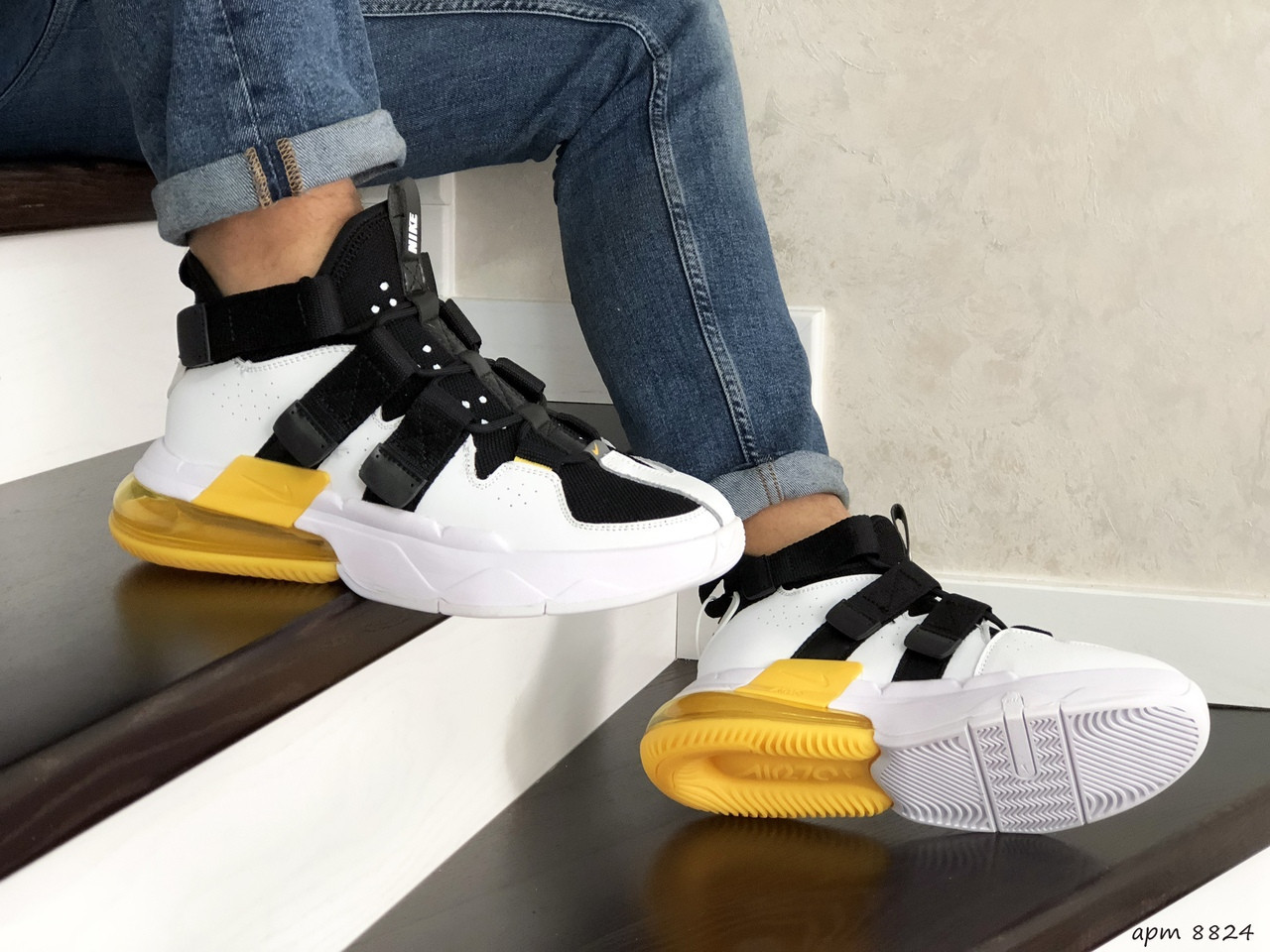 

Кроссовки мужские Nike Air Force 270 черно-белые, Найк Аир Форс 270, кожа, текстиль, код SD-8824 41