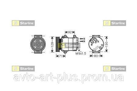 

Комп-р кондиц. [OE 82 00 050 141] RENAULT MEGANE I / SCENIC / NISSAN ALMERA / QASHQAI STARLINE S DK STK0903