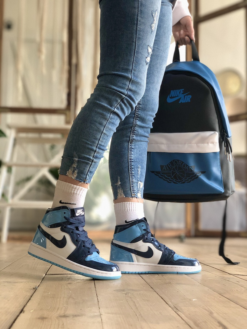 

Кроссовки женские Nike Air Jordan синие, Найк Джордан, натуральная кожа, прошиты. Код Z-3106 да, 38, Весна\осень