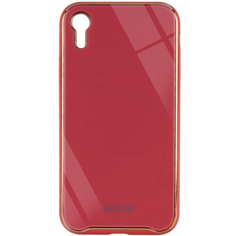 

TPU+Glass чехол Venezia для Apple iPhone XR (6.1"), Красный / camellia