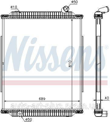 

Радиатор RVI(00-)420[OE 50 01 858 494] NISSENS NIS 672450