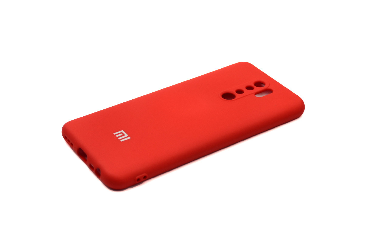 

Чехол с защитой камеры на Xiaomi Redmi 9 Full Silicone Cover (Красный)