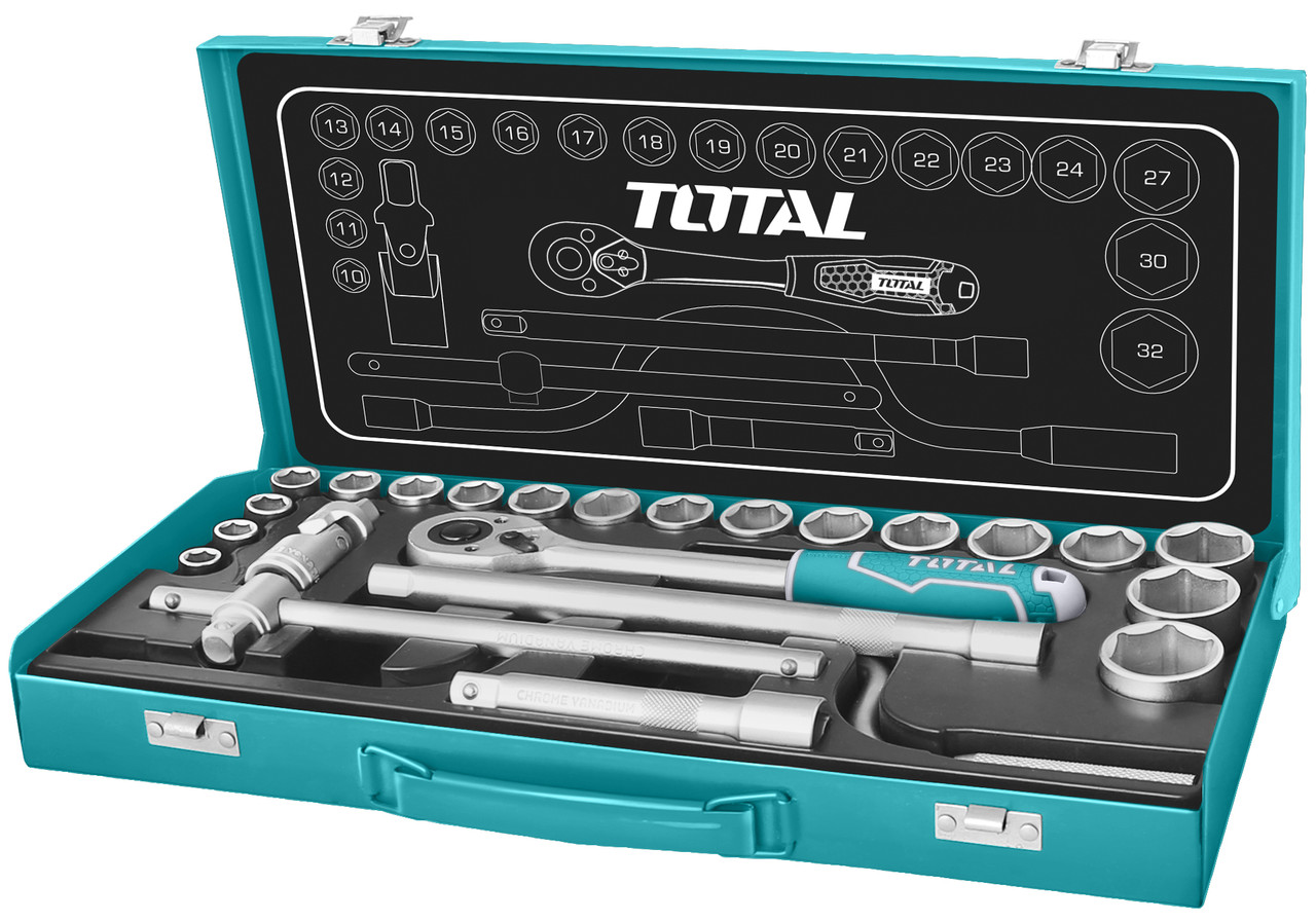 

Комплект насадок TOTAL THT141253 1 2, 25 предметов 6325410, КОД: 1862805