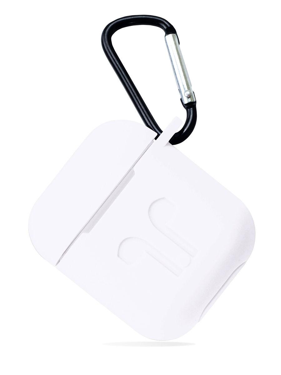 

Чехол (кейс) для AirPods silicone case logo White с карабином (13347)4, Белый