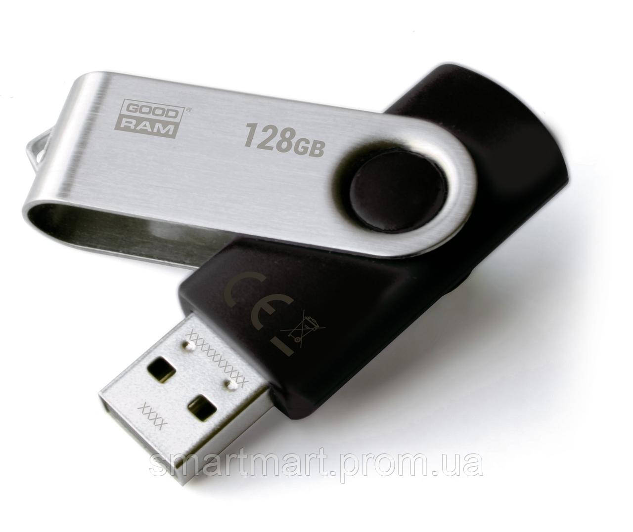 

Флеш-накопитель USB 128GB GOODRAM UTS2 Twister Black UTS2-1280K0R11, КОД: 1913577