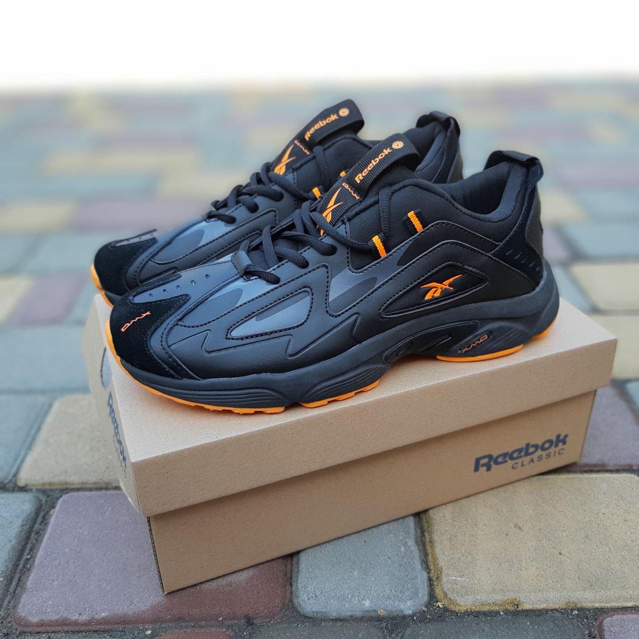 

Мужские кроссовки в стиле Reebok DMX, кожа, черные с оранжевым 46 (29 см), размеры:41,42,43,45,46