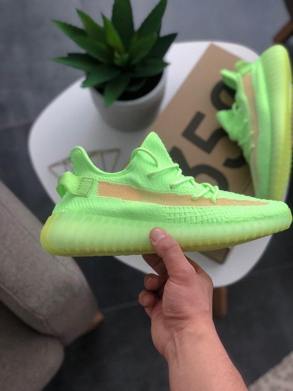 

Мужские Кроссовки Adidas Yeezy Boost 350 V2 Glow / Адидас Изи Буст 350 в2 Салатовые 42, Салатовый