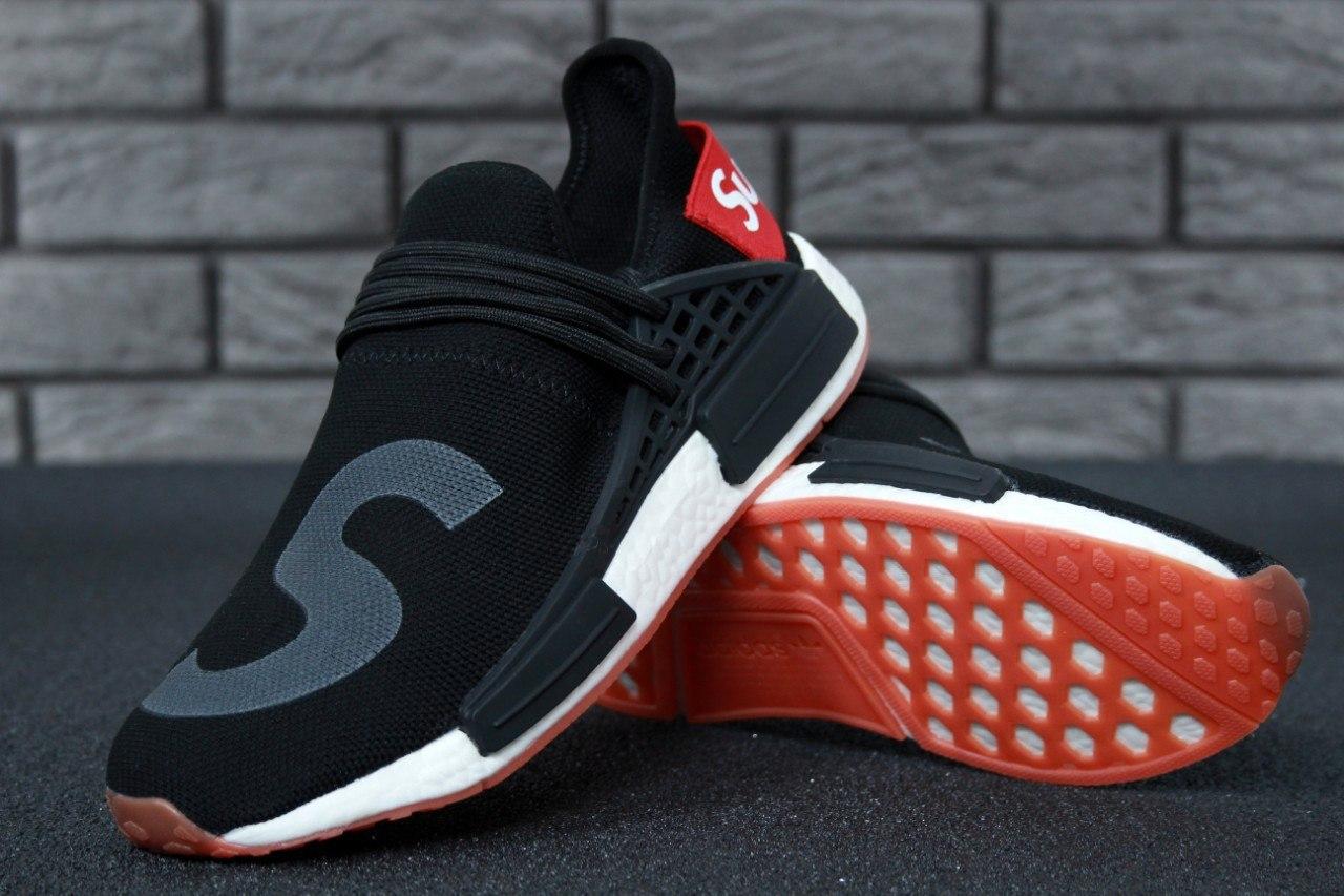 

Мужские кроссовки Adidas Supreme x Pharrell Williams Human Race NMD Black / Адидас НМД Черные 45, Черный