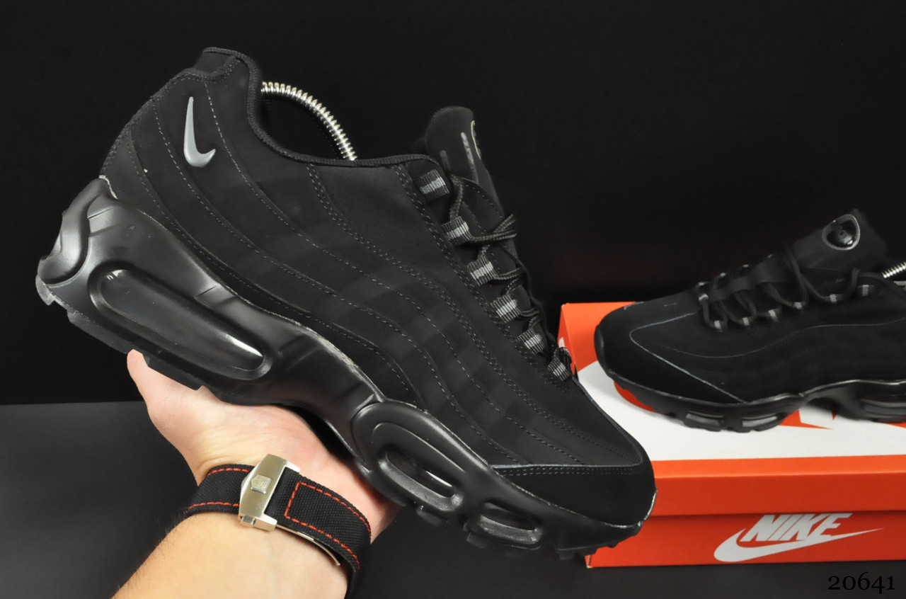 

Кроссовки мужские черные реплика Nike Air Max 95 код 20641