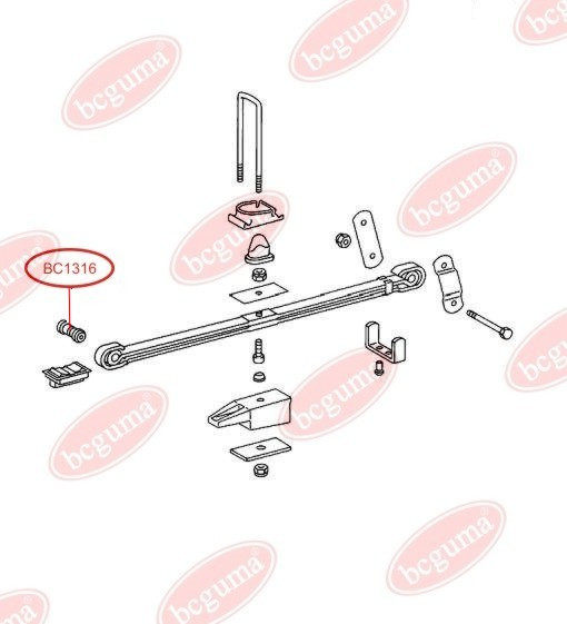

Сайлентблок рессоры 17x54x96 Mercedes 709 96- BC1316