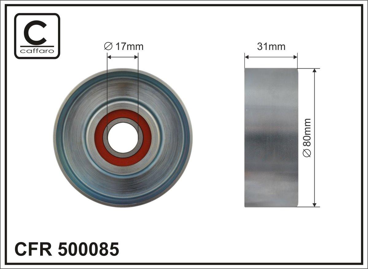 

Ролик металлический гладкий натяжителя поликлинового ручейкового ремня 17x80x31 Hyundai Accent 06- / Kia Rio III; Ceed 06- 1.5TCI/ 500085