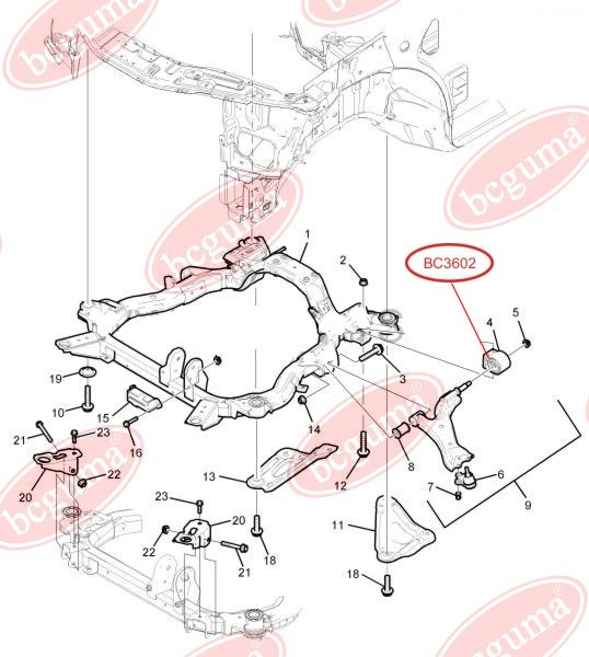 

Сайлентблок переднего рычага задний 19x67x55 Chevrolet Captiva, Opel Antara 06- BC3602