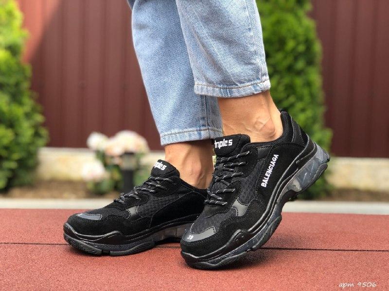 

Женские кроссовки Balenciaga Triple S, черные (9506) 37