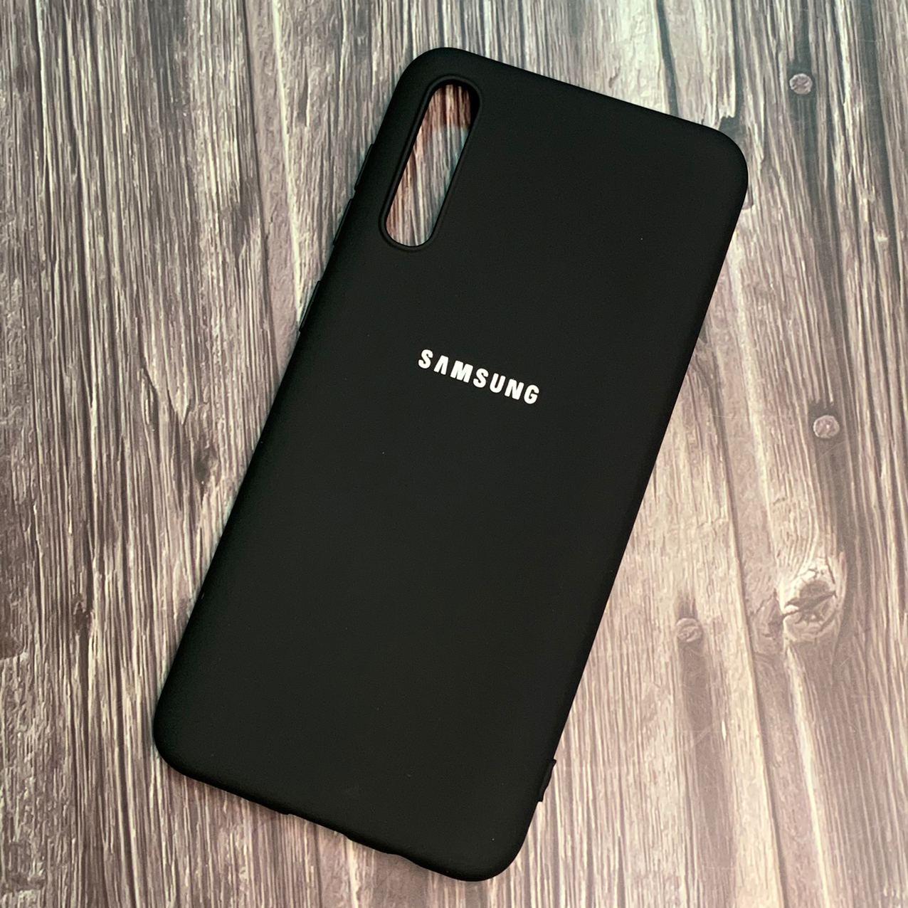 

Чехол для Samsung Galaxy A50s силиконовый накладка с бархатом микрофибра плотный чохол на самсунг а50с черный