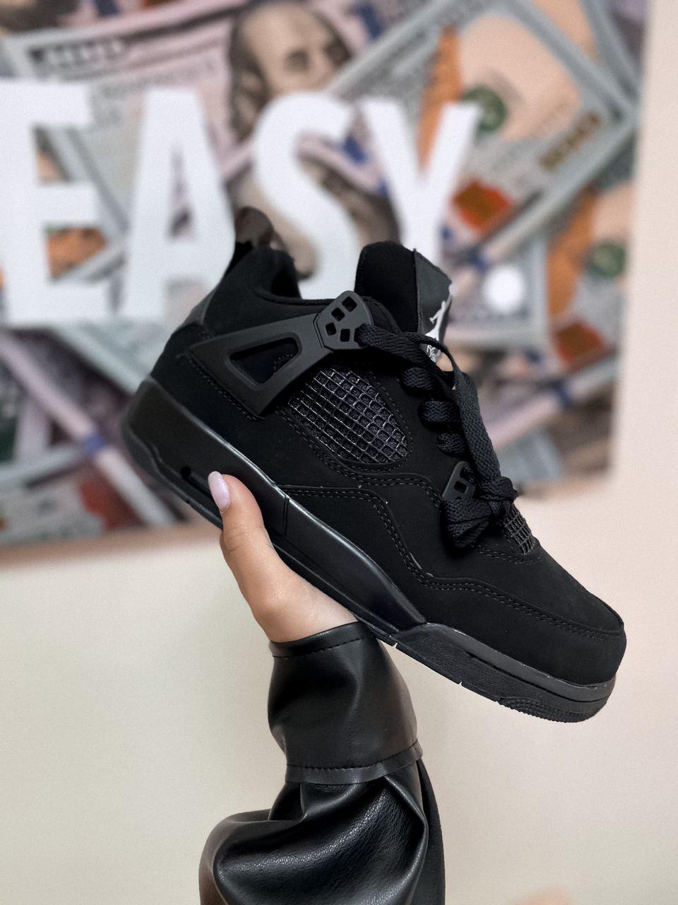 

Мужские кроссовки Nike Air Jordan 4 Retro Black / Найк Аир Джордан 4 Ретро Черные 45, Черный