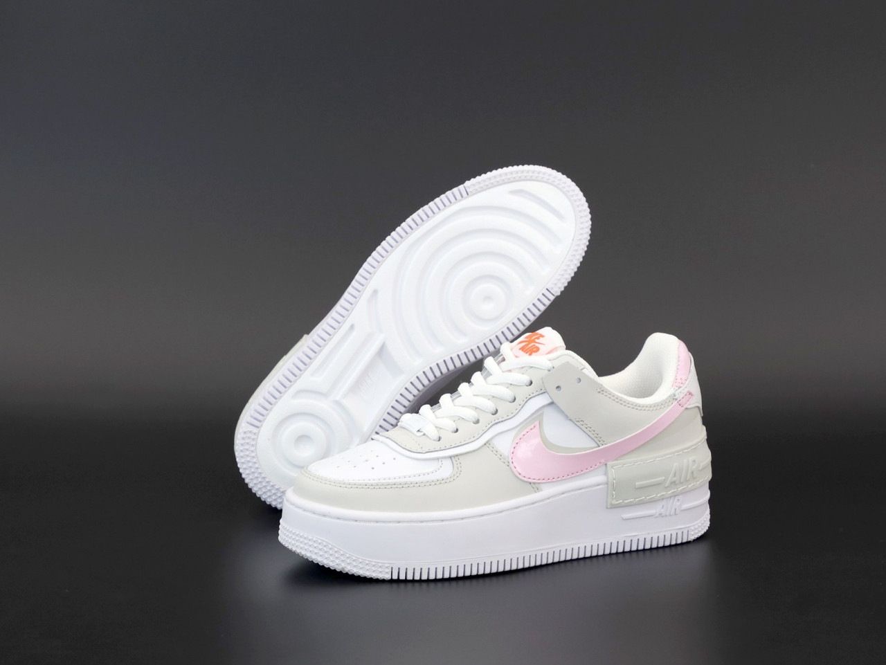 

Кроссовки женские Nike Air Force 1 Shadow серые с розовым, Найк Аир Форс, натуральная кожа, код KD-12293 39