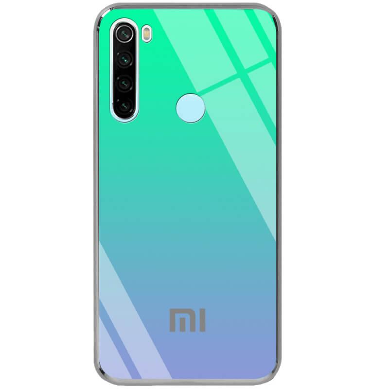 

TPU+Glass чехол Gradient Rainbow с лого для Xiaomi Redmi Note 8 Зеленый