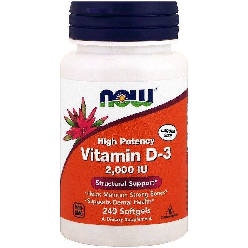 

Витамин Д 3, Vitamin D-3, Now Foods, 2000 МЕ, 240 капсул