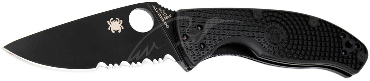 

Нож Spyderco Tenacious Black Blade FRN , полусеррейтор