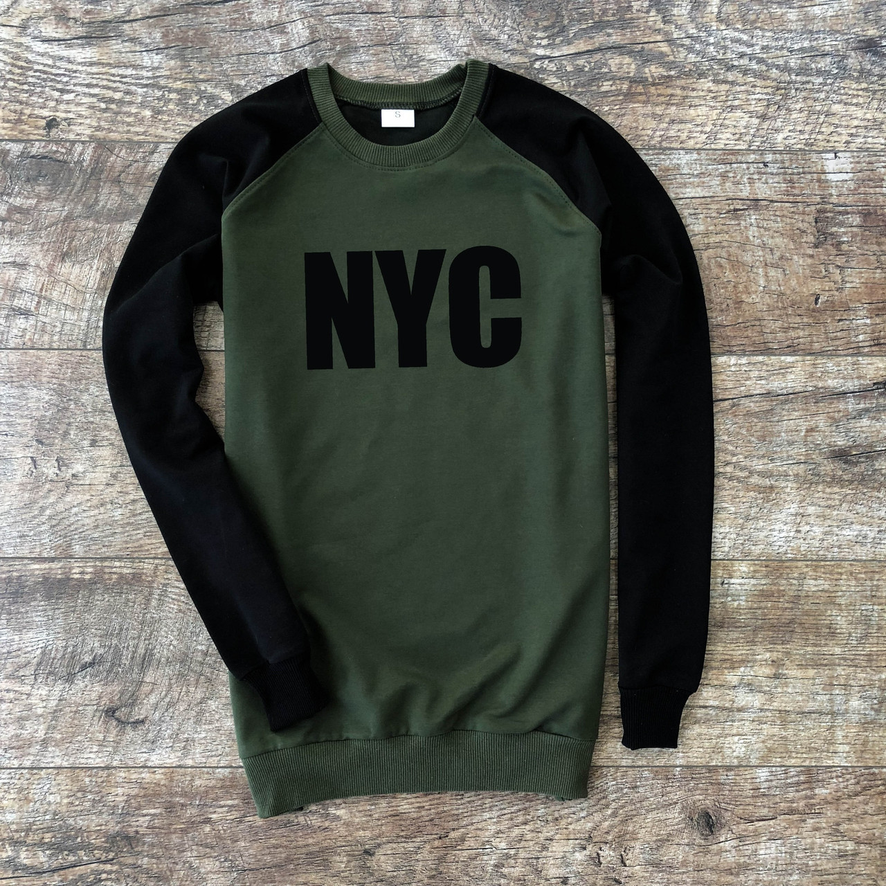 

Мужской двухцветный реглан с принтом "NYC" Размеры: S, M, L, XL, Хаки