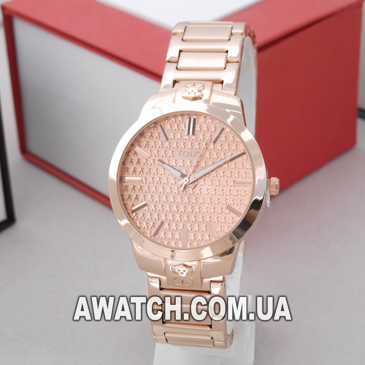 

Женские кварцевые наручные часы Tous M298 / Тоус на металлическом браслете бронзового цвета