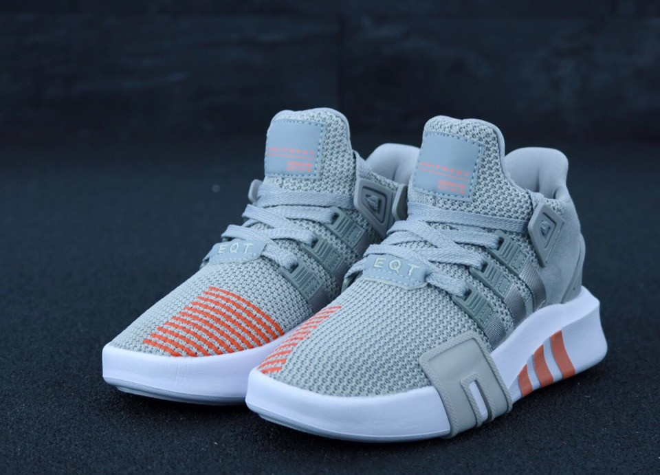 

Женские кроссовки серые с белым Adidas EQT Grey White. Кроссы для девушек Адидас ЕКТ, Серый