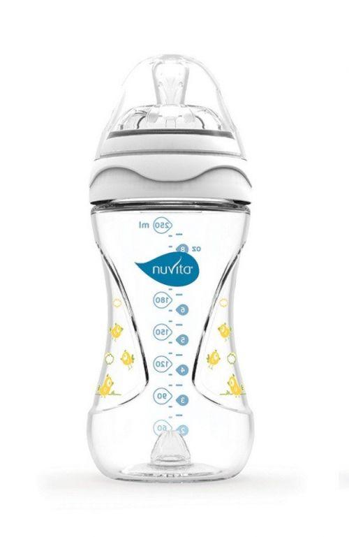 

Бутылочка для кормления NUVITA Mimic 250мл. 3м+ Антиколиковая, белая (NV6030White)