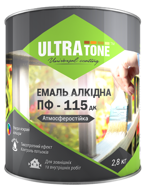 

Эмаль алкидная ПФ-115 дк «ULTRAtone» желтая 2,8кг