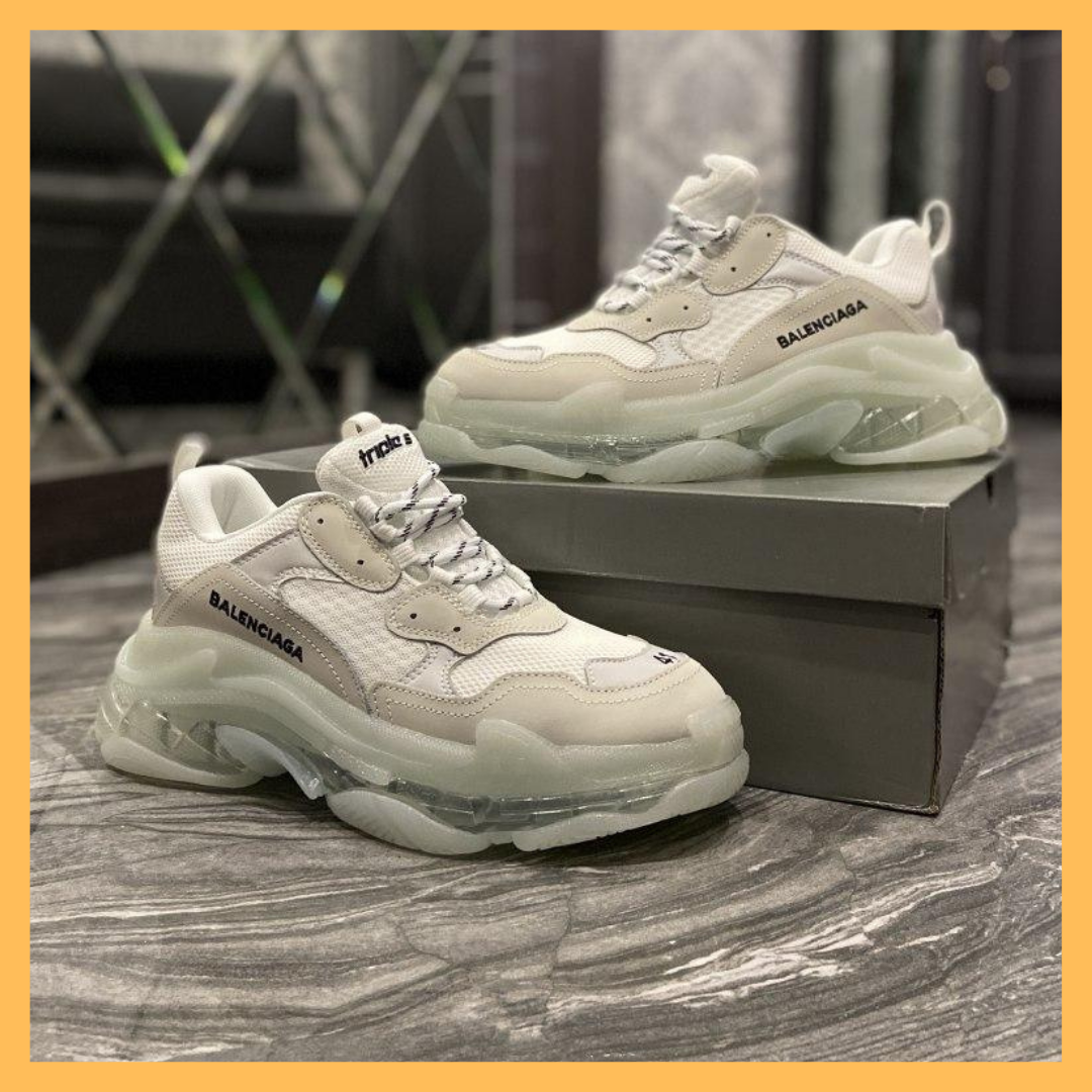 

Женские кроссовки Balenciaga Triple S Clear Sole White Grey (Бежевый) 37, Светло-серый