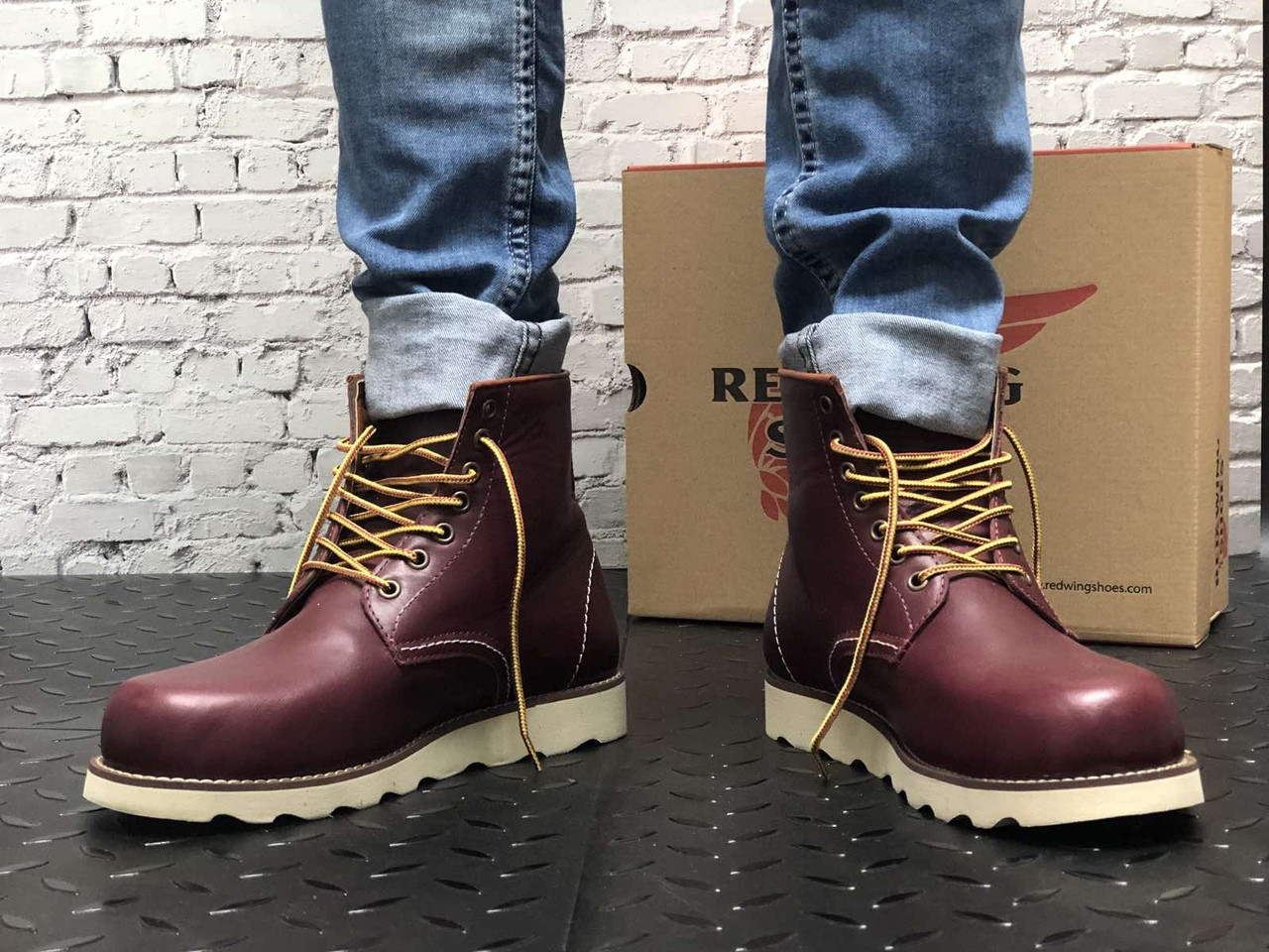 

Ботинки мужские бордовые осенние натуральная кожа бренд Red Wing 45, Бордовый