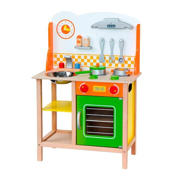 

Детская кухня Viga Toys из дерева с посудой